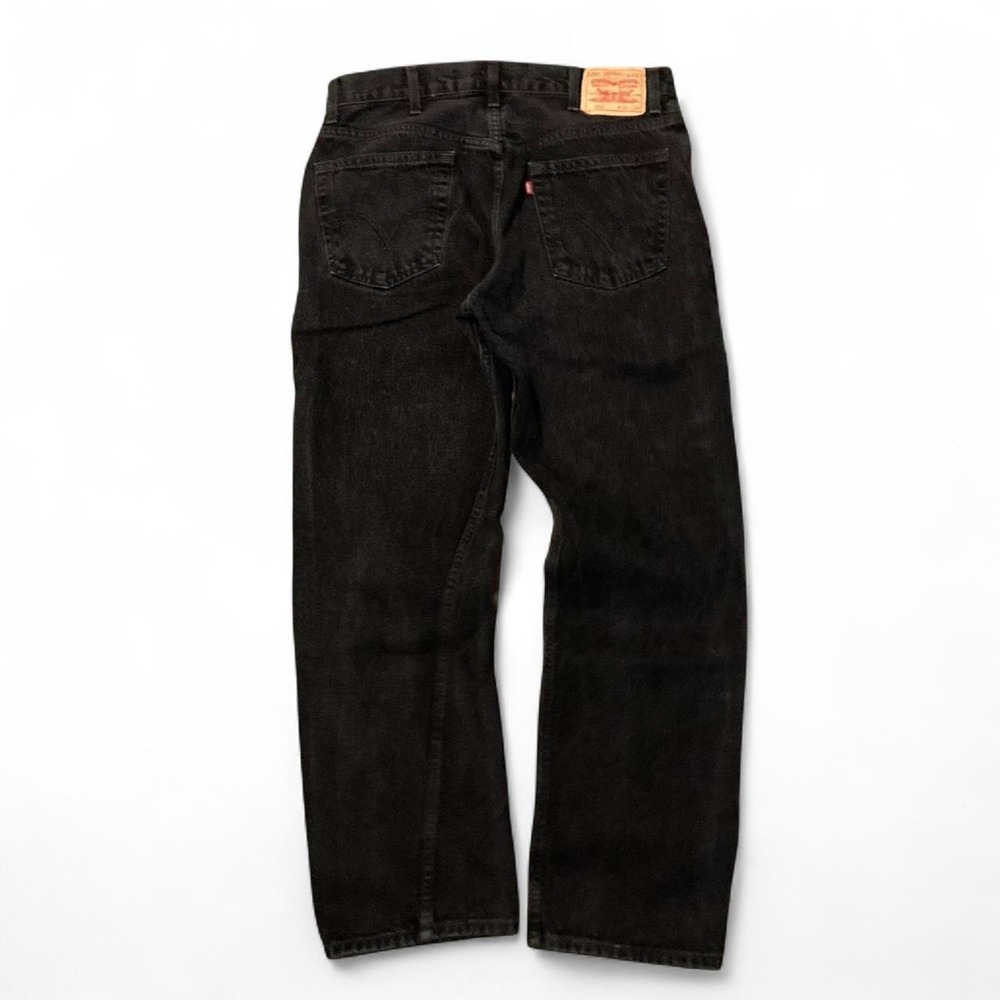 Black‎ Levi's 505 straight black jeans 07 Haiti cotton washed tag 38x29(34x30)